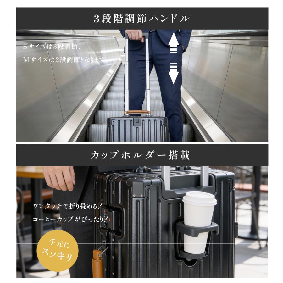 スーツケース 2026進化 フレームタイプ 機内持込可能 S/Mサイズ 38L