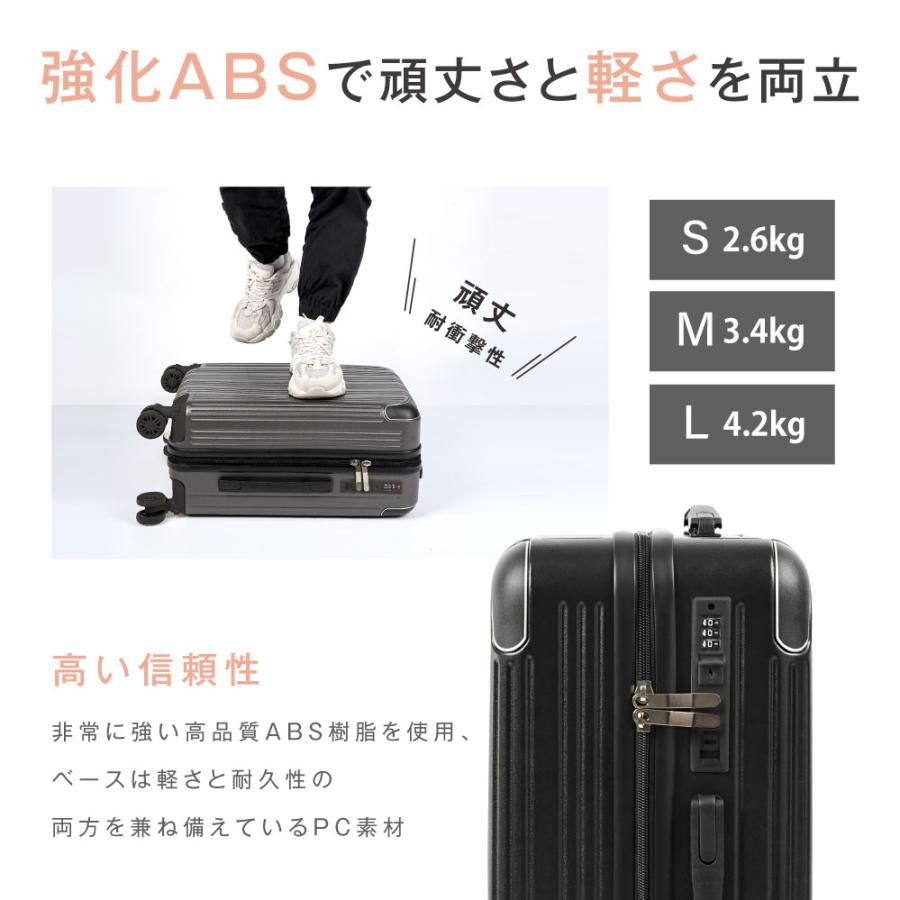 スーツケース 機内持ち込み キャスター取り外し S/M/Lサイズ