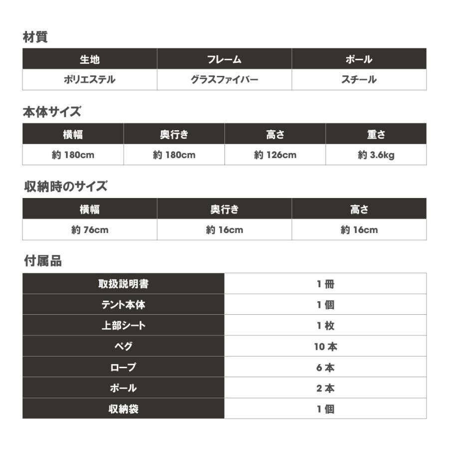 【ランキング1位獲得】 ワンタッチテント 2way ドームテント テント 折り畳み 4人用 2人用 軽量 組立簡単 uvカット 収納袋付き South Light あすつく sl-zp200｜signkingdom｜18