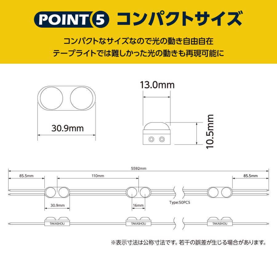 LEDモジュール　AC 100V 6500K　昼光色　204個 サインキングダム 新商品 LEDモジュール レンズ一体式 2灯タイプ IP67
