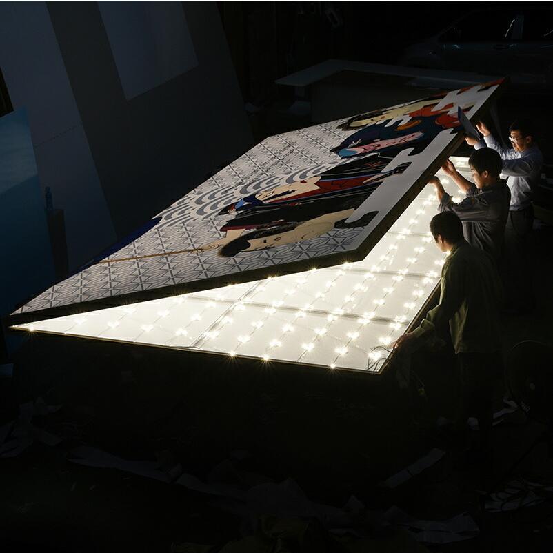 代引き不可】 看板 LEDファサード/壁面看板 薄型内照式 W600mm×H600mm