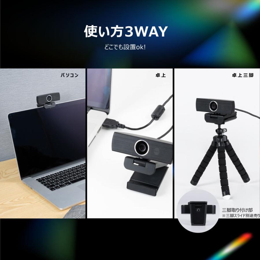 4Kウェブカメラ WEBカメラ HD3840P 60fps 800万画素 90°広角 パソコン