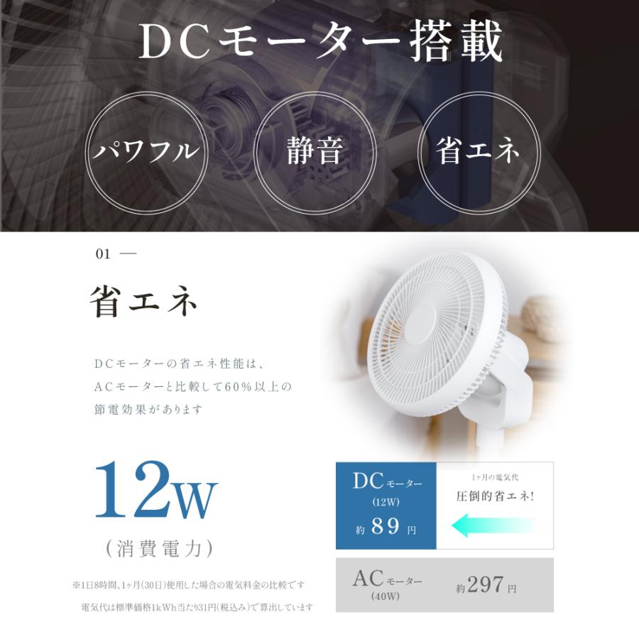 扇風機 リビング 最新型 おしゃれ 静音 サーキュレーター DCモーター 1台3役 卓上 6枚羽根 高さ3段階 6段階風量調節 省エネ 首振り タイマー xr-pf970｜signkingdom｜06