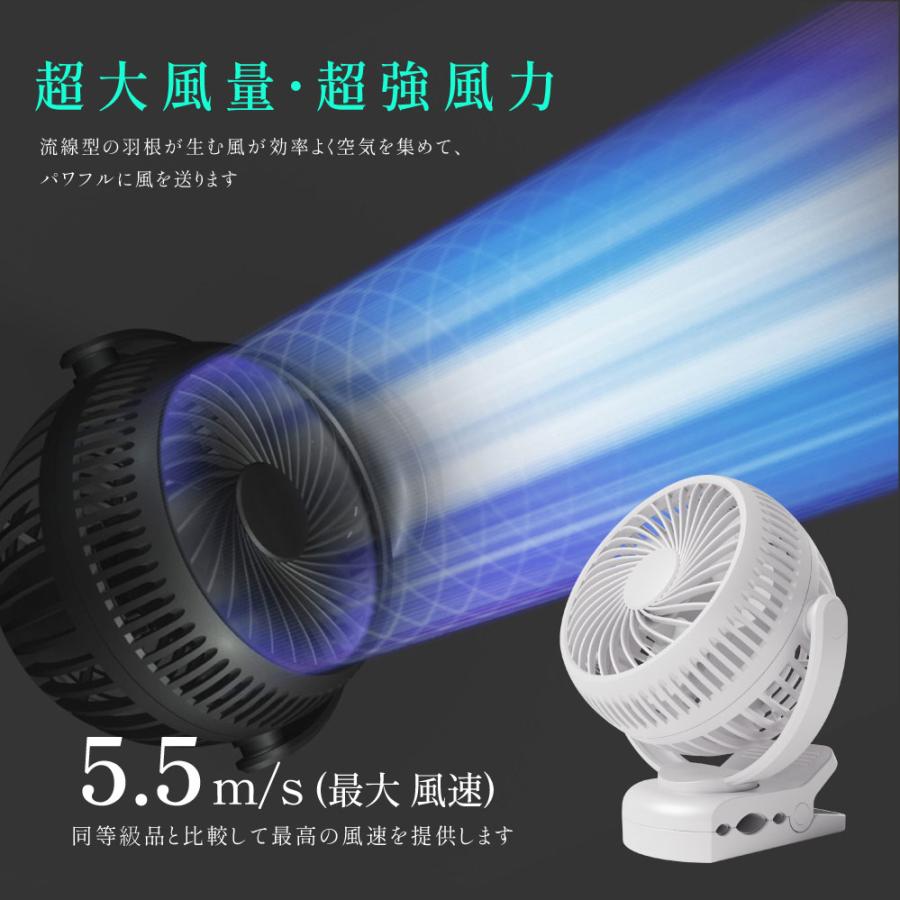 充電式扇風機 クリップ式 卓上 扇風機 スタンド式 静音 風量3段階