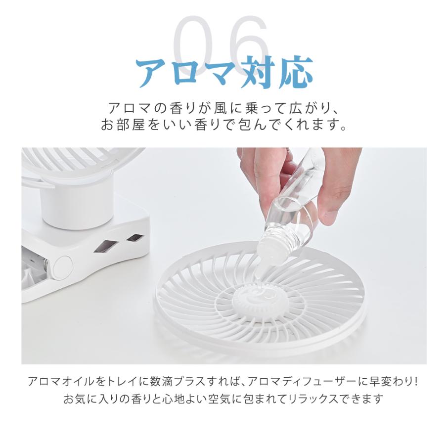 扇風機 卓上 クリップ式 壁掛け スタンド式 360° 自動首振り USB
