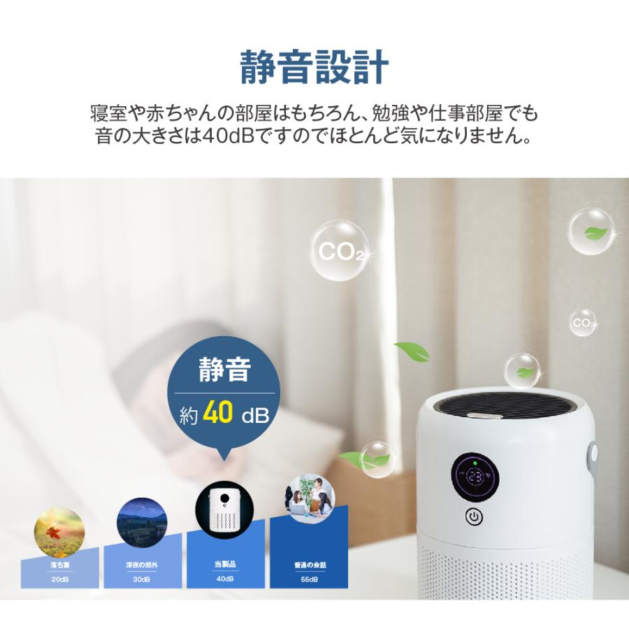 空気清浄機 小型 集塵 脱臭 除菌 花粉対策 適応21畳 USB充電式