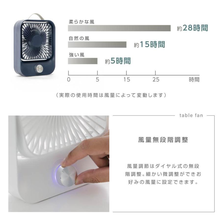 卓上扇風機 小型 無段階調速 USB充電扇風機 手持ち扇風機 扇風機 卓上 アウトドア 4000mAh 60度回転 大風量 省エネ 新生活 静音 携帯扇風機 xr-df236｜signkingdom｜06