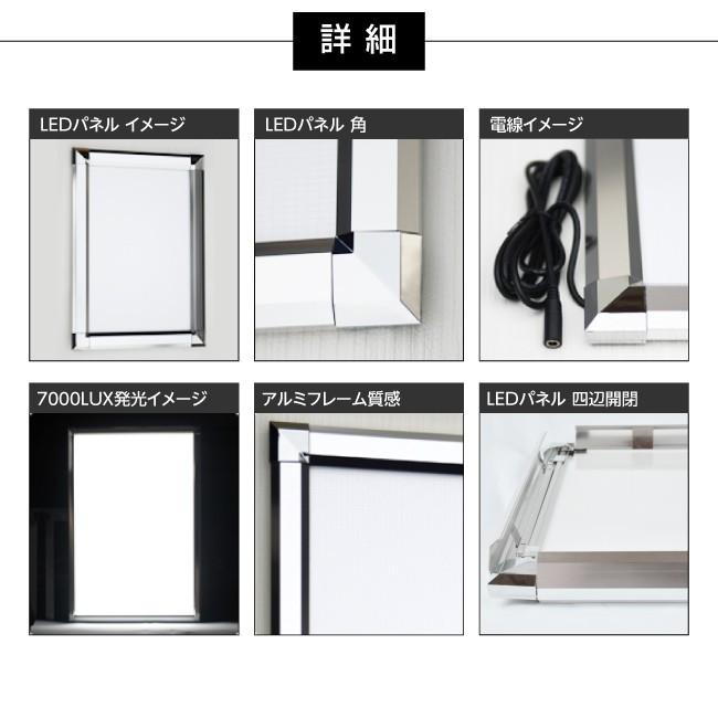 サインキングダム 看板 LEDパネル看板 屋内使用 四辺開閉 LED