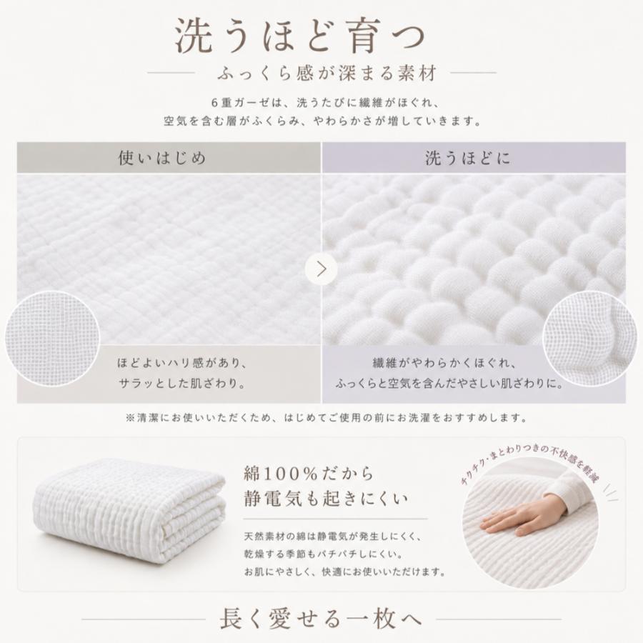 ガーゼケット 6重ガーゼ タオルケット 夏 秋掛け 綿100% 春 秋 肌掛け