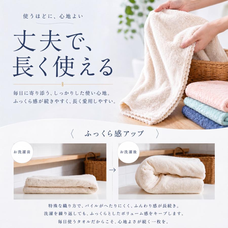 タオル フェイスタオル 2枚セット 超吸水 速乾 ふわふわ 厚手 大判 4