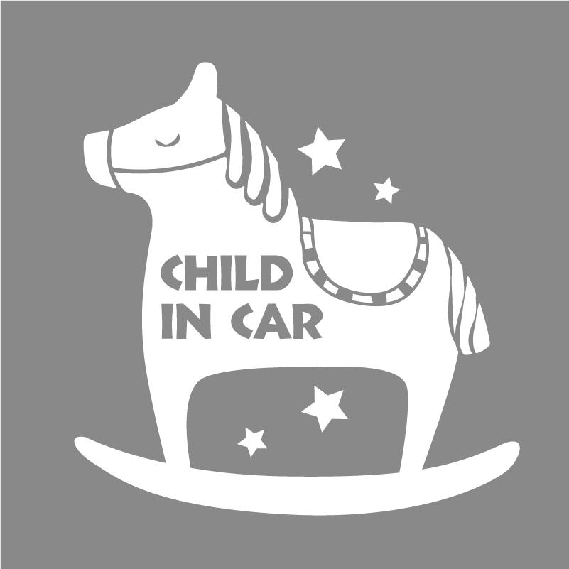baby child in car  ステッカー  赤ちゃんが乗ってます・子供が乗ってます　車 カー CAR ステッカー シール　木馬｜signs｜04