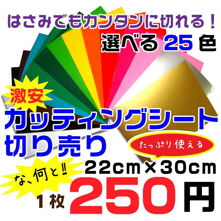 屋外耐候・屋外仕様 高品位 カッティングシート 1枚から 22ｃｍｘ30ｃｍ　２５色から選べる　激安　特価　カッティングシール A4 切売り 屋外　｜signs