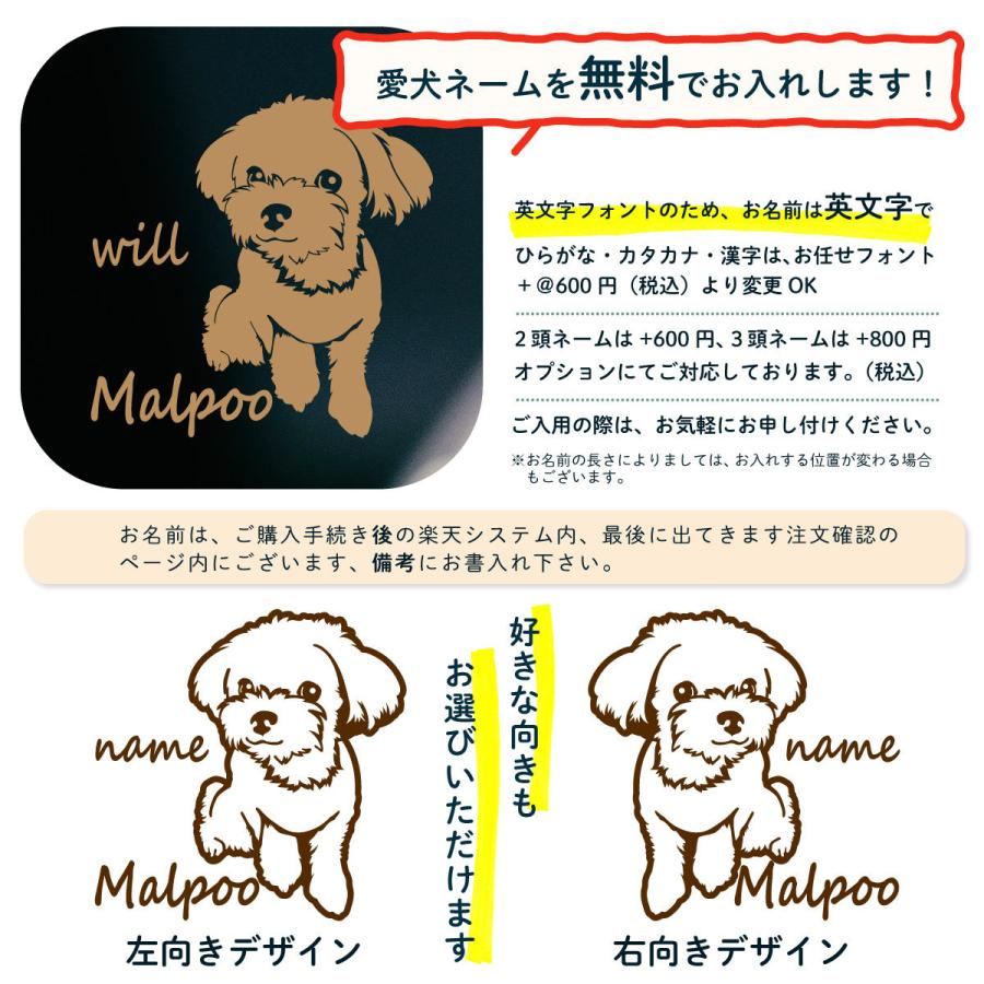 マルプー ステッカー mix オリジナルデザイン ネームが入る 車 犬
