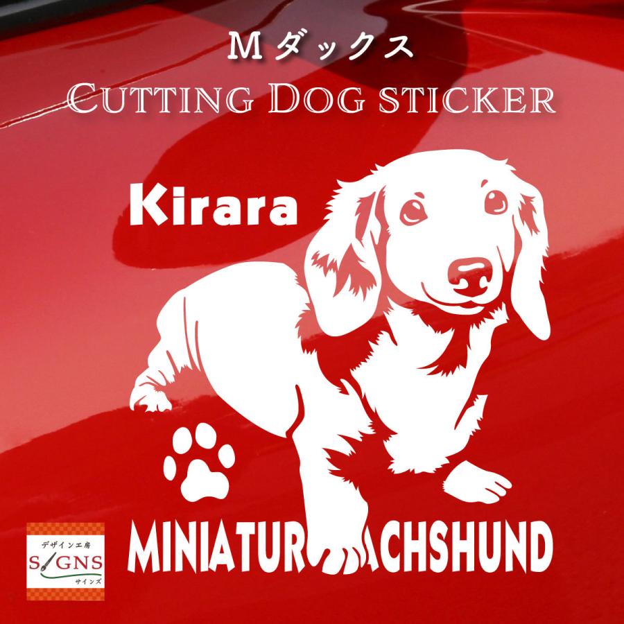断トツ可愛い ミニチュアダックスフンド ステッカー 11 愛犬ネームが