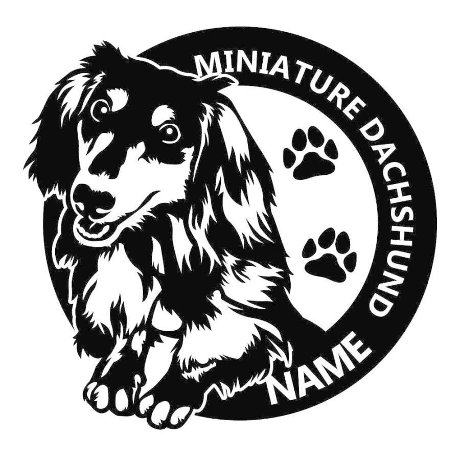 断トツ可愛い ミニチュアダックスフンド ステッカー 8 愛犬ネームが