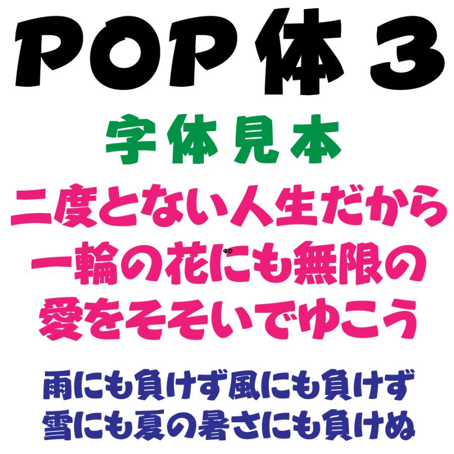 屋外耐候 POP体 3   5ｃｍ以下　カッティング文字 カッティングシート カッティングシール 切り文字 文字 ステッカー 文字ステッカー ★表札、看板、車★｜signs｜02