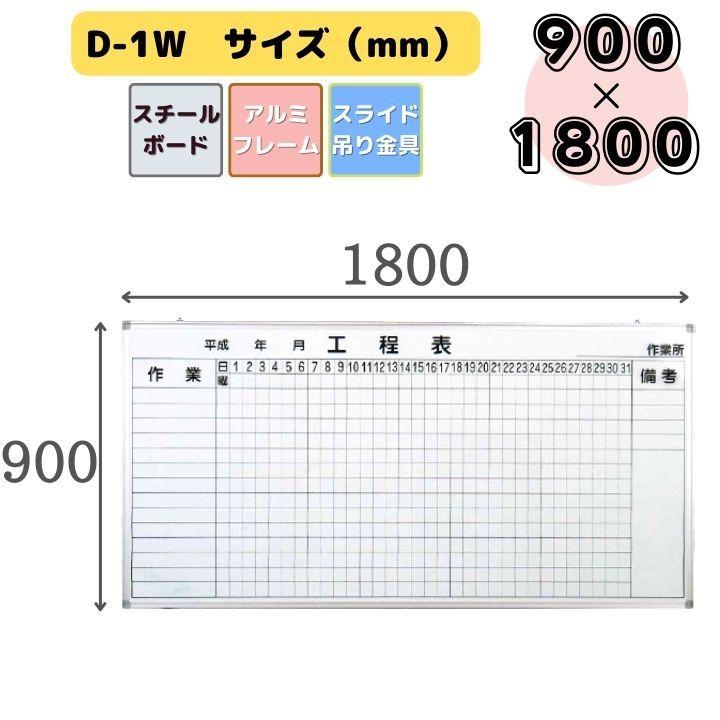 行程表 ボード KY ホワイトボード アルミ枠 スライド金具 900×1800