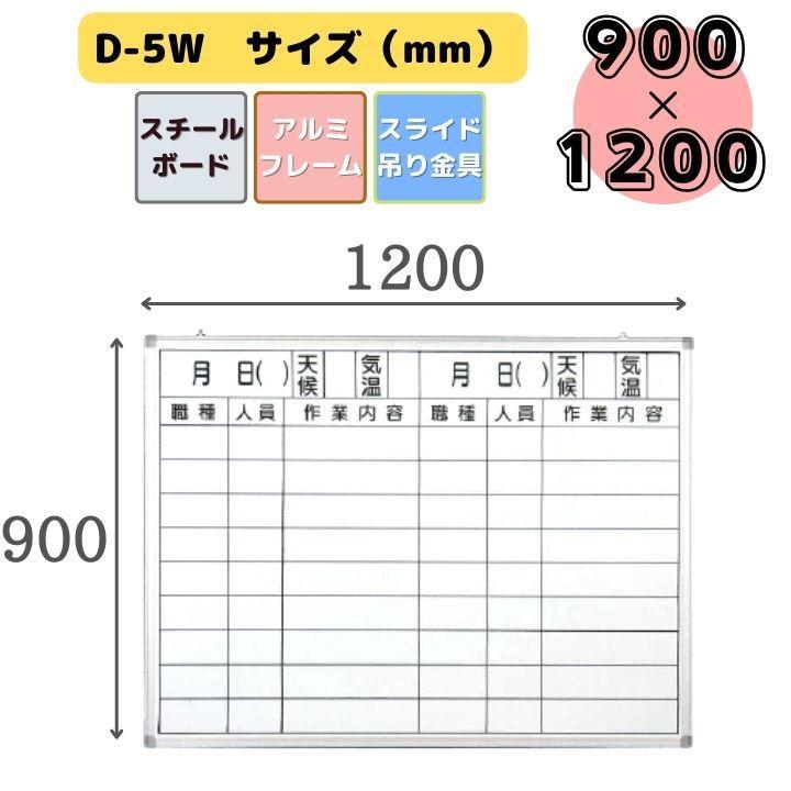 出面表 ボード ホワイトボード アルミ枠 スライド金具 900×1200 よこ型 壁掛け 吊り下げ ２wayタイプ 付属品セット D-5W