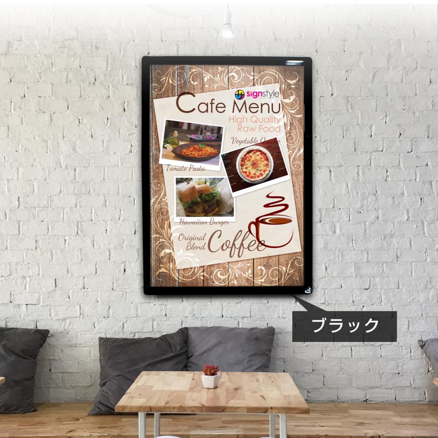 看板 ポスター ポスターフレーム 印刷 ポスターパネル 店舗装飾 カフェ 飲食店 ｜グリップフレーム ポスター印刷セット A1（ 看板＋合成紙ポスター印刷） | サインスタイル | 09