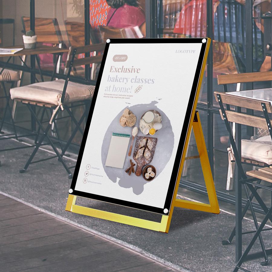 看板 A1 屋外 店舗用 スタンド看板 立て看板 A型看板 おしゃれ 飲食店 エステ おしゃれ 飲食店 A型フレームレススタンド A1サイズ 片面 盤面ブラック Eib A1sbk サインスタイルyahoo 店 通販 Yahoo ショッピング