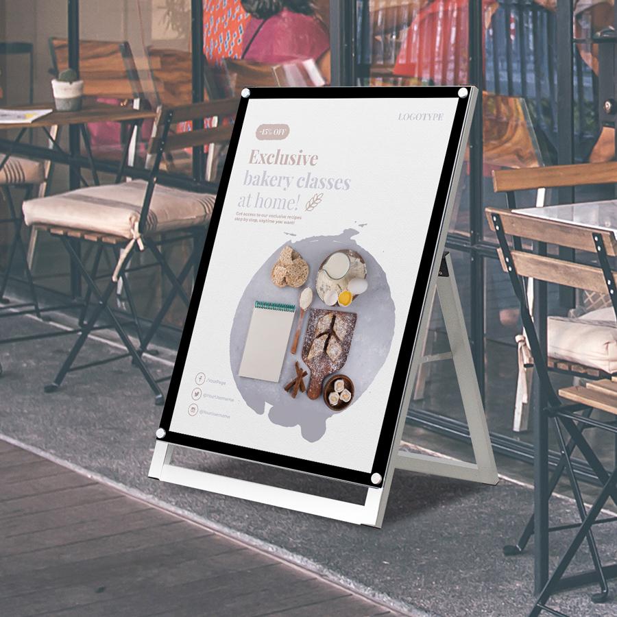 看板 製作 デザイン 立て看板 屋外 店舗看板 スタンド看板 おしゃれ カフェ エステ 飲食店 A型フレームレススタンド A1サイズ 片面 盤面ブラック Eib A1sbk サインスタイルyahoo 店 通販 Yahoo ショッピング