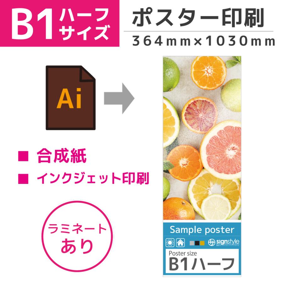 ポスター b1ハーフ 看板 店舗 メニュー 印刷 イベント 入稿 オリジナル