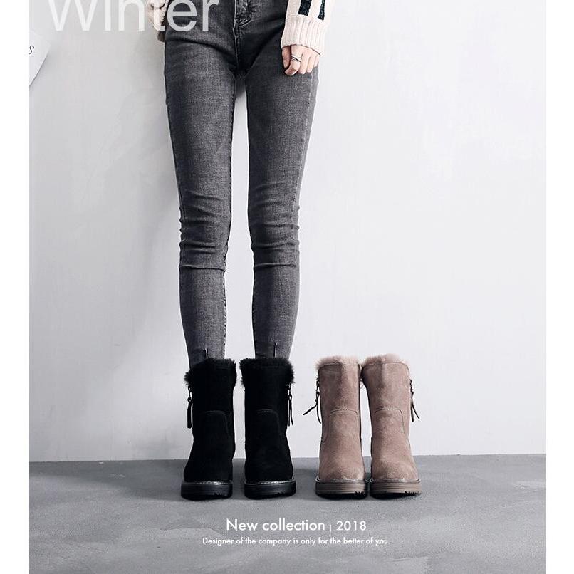 ムートンブーツ レディース ショート丈 ムートンブーツ インヒール 裏ボア 裏起毛 靴 ブーツ カジュアル あったかい 防寒 19秋冬新作 C Sign White 通販 Yahoo ショッピング