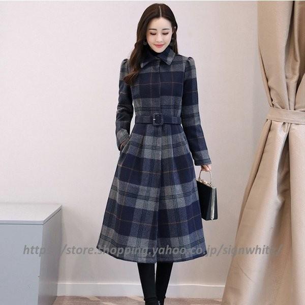 内祝い ロング丈 コート ワンピース レディース 秋冬 ダッフルコート ベルト付き キレイめ ラシャ混コート ロング チェック柄 おしゃれ 着痩せ 30代 40代 結婚式 Heirloomedblog Com