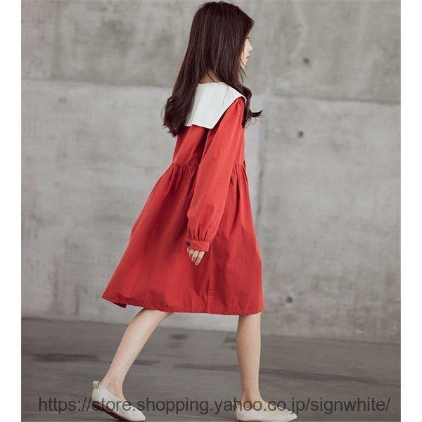 ワンピース キッズ 長袖ワンピース 子供服 女の子 春 秋 シャツワンピース 子供ドレス ジュニア チュニック フレア おしゃれ 可愛い カジュアル 新品 150 160 開梱 設置 無料