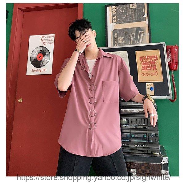 シャツ メンズ おしゃれ カジュアル カジュアルシャツ トップス ファッション メンズシャツ メンズファッション 夏 夏服 服 無地 韓国 ランキングtop5 夏
