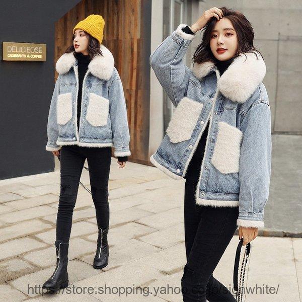 純正取扱店 デニムジャケット ジージャン ｇジャン ファー付き 裏起毛 レディース 厚手コート 裏ボア ムートンコート ゆったり 大きいサイズ 厚手 ショート丈 防寒 秋冬 ショッピングお値下 Ssl Daikyogo Or Jp
