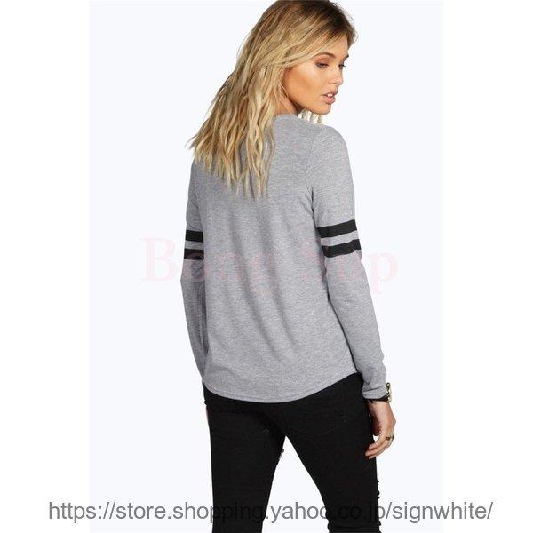 レディースｔシャツトップス40代コーデtシャツおしゃれカットソー部屋着ストライプカジュアル長袖tシャツ3色 本物保証