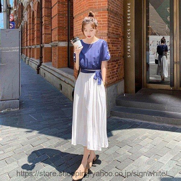 お待たせ シフォン 半袖ワンピース 春夏 配色ワンピース キレイめ 40代 レディース シフォンワンピース 結婚式ドレス 着痩せ 上品 オシャレ ワンピース サイズ M Www We Job Com