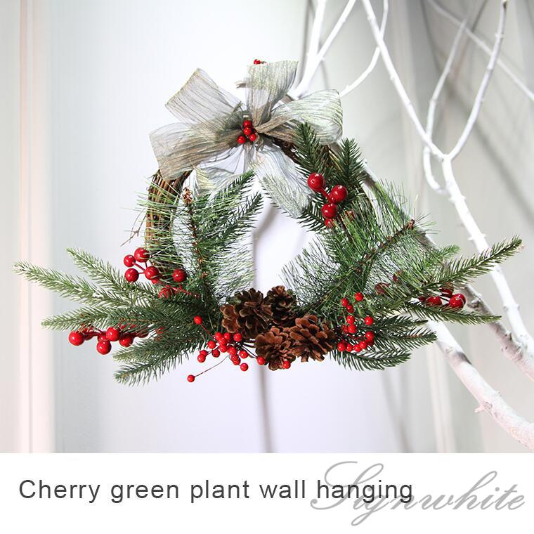 7円 セットアップ クリスマスリース ナチュラルリース Lサイズ 誕生日 プレゼント ギフト 花 お花 女性 お祝い 冬 玄関 ドア 直径約25cm以上