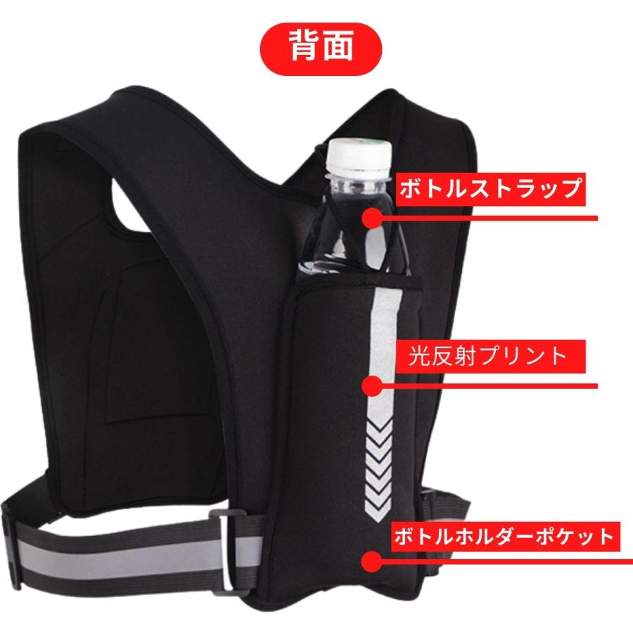 新発売】 送料無料 ランニングベスト 揺れない スマートフォンホルダー カードホルダー キーポケット ボトルホルダー ブレない 重心安定 ベスト 反射プリント リフレクター 夜間も安心 ランニングポーチ ポーチ マルチポケット バックパック planetcord sports ランニングポーチ ボトルホルダー付き揺れないウエストポーチ (ブラック) PCS-003-BK