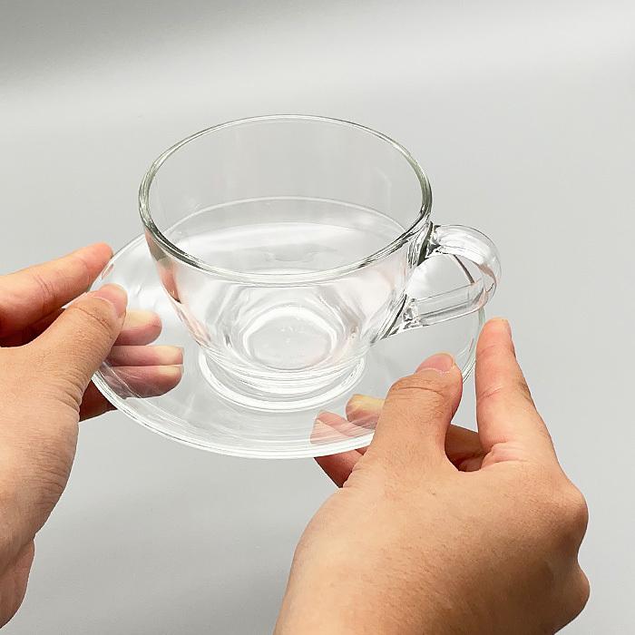 カップ＆ソーサーセット 200cc タイ製 ガラスカップ ハーブティー