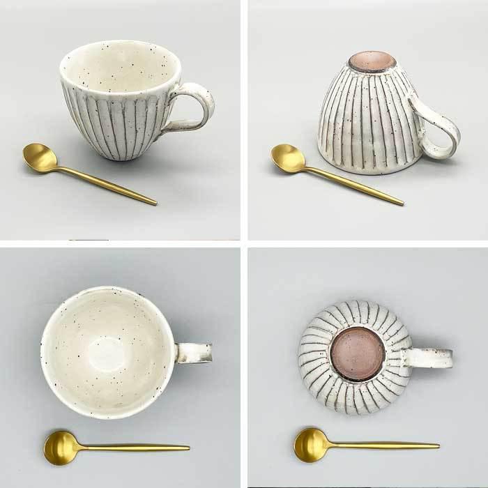 粉引き白化粧 マグカップ 300cc MO 日本製 美濃焼 陶器 食器 和陶器 和