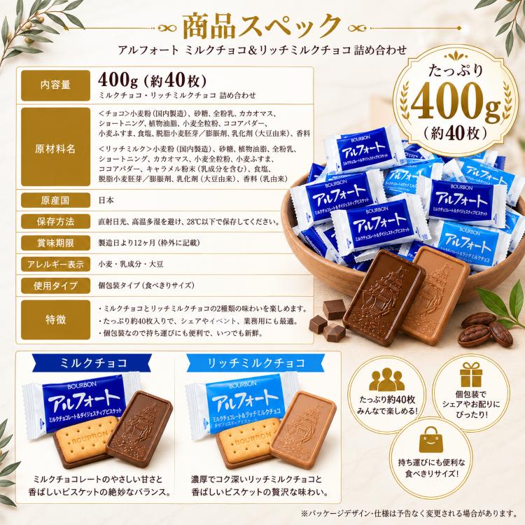 アルフォート 2種 40袋 詰め合わせ ミルクチョコ&リッチミルクチョコ
