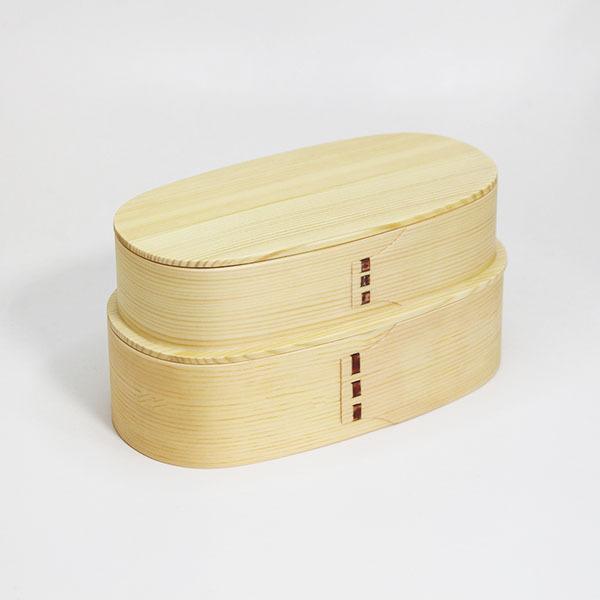 曲げわっぱ 2段 曲げわっぱ弁当箱 入れ子 ナチュラル 大 1000ml 木製