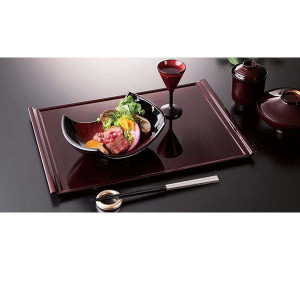 トレー トレイ お盆 フライト盆 溜 59cm 日本製 お膳 会席膳 割れない