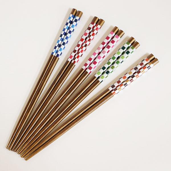 箸 5膳セット 食洗機対応 華色 市松 木製 お箸 おはし 箸セット お箸