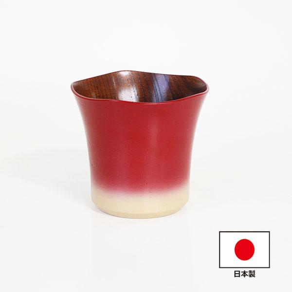 花 カップ 赤富士 欅 木製 漆塗りコップ 和食器 国産 日本製 250ml｜sikkiya｜02
