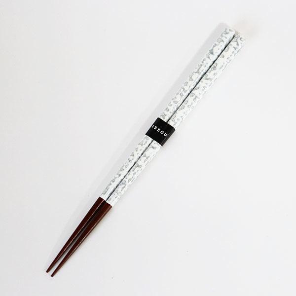 箸 木製 漆塗り 若狭塗 銀雲 貝 螺鈿 白 21cm 1膳 お箸 おはし 国産