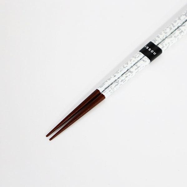 箸 木製 漆塗り 若狭塗 銀雲 貝 螺鈿 白 21cm 1膳 お箸 おはし 国産