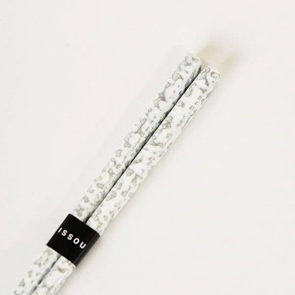 箸 木製 漆塗り 若狭塗 銀雲 貝 螺鈿 白 21cm 1膳 お箸 おはし 国産