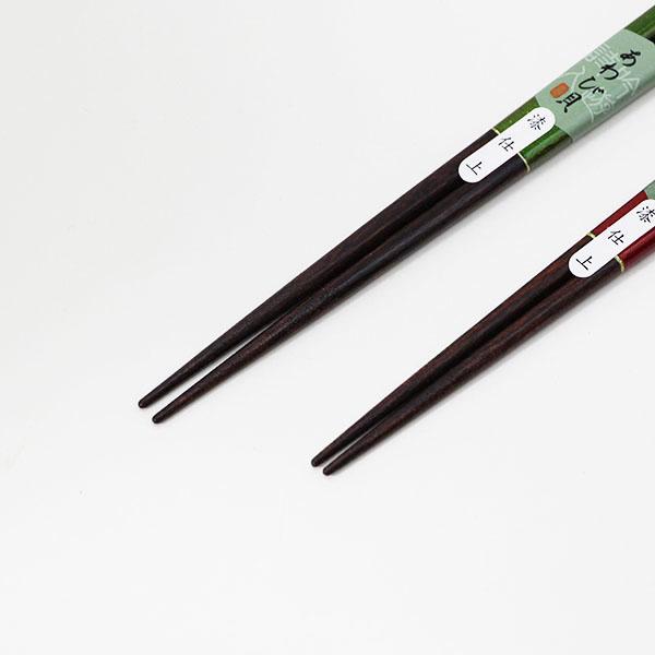 箸 木製 漆塗り 江戸錦 螺鈿 あわび貝 赤 緑 お箸 おはし 若狭塗 日本