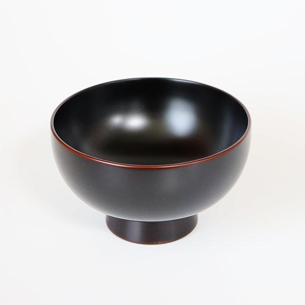 お椀 汁椀 木製 日本製 高足 溜内黒 畠中作 350ml 漆塗り 越前漆器