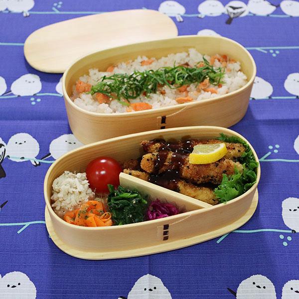 サラメシ　弁当ふろしき ランチクロス 風呂敷 小風呂敷 お弁当包み ふろしき シマエナガ 鳥 雪