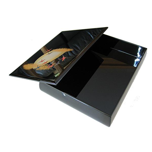 文箱 文庫 ファイルボックス 月に飛鶴 木製 漆器 ぶんこ 結婚祝い 御祝