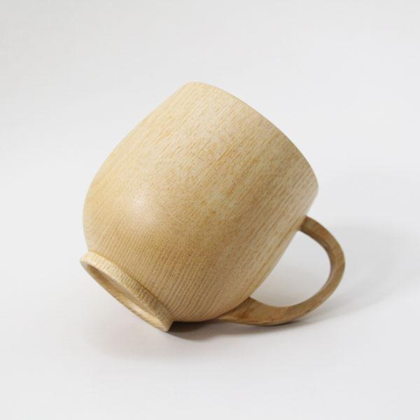 木製 マグカップ コップ カップ ナチュラル まるみ 220ml 天然木 持ち